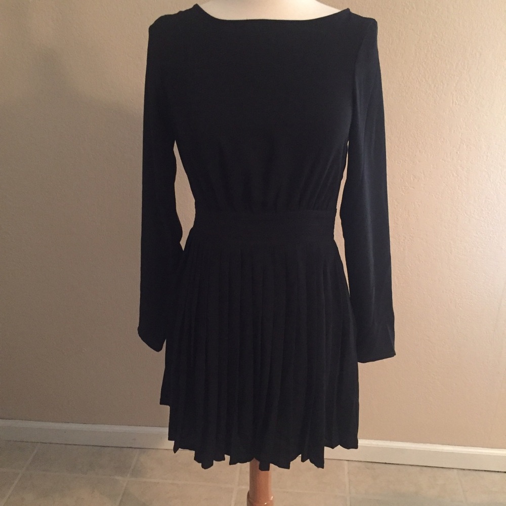 Little Black Dress with Pleated Skirt