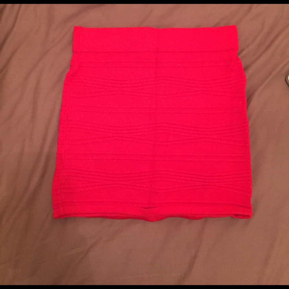 Red mini skirt