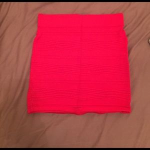 Red mini skirt