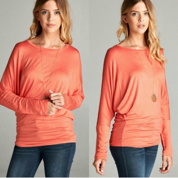 Fashionomics Tops - LAST (M) Coral Dolman Top