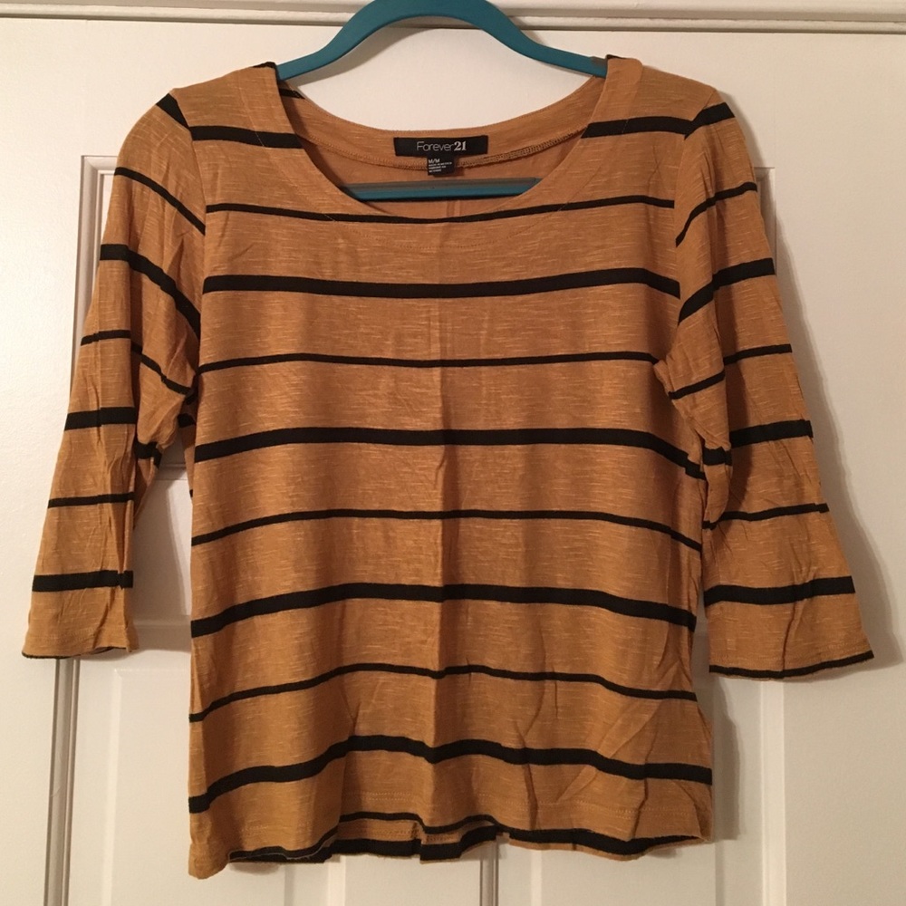 Forever 21 Gold Striped Top - Picture 1 of 2