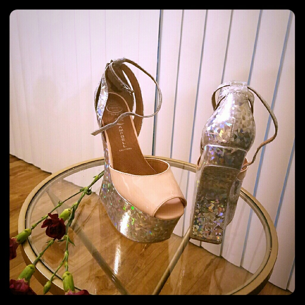 Jeffrey Campbell original Nude Hologram