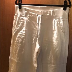 White linen pants