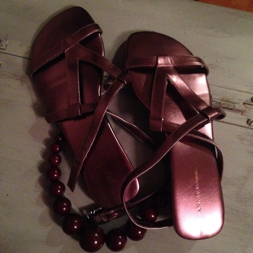 Shimmery plum sandals