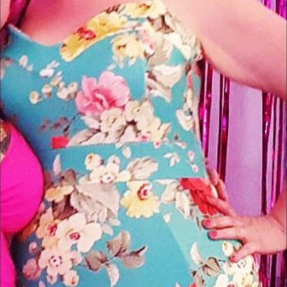 Glamour Babe Dresses & Skirts - Teal Floral Dang! Dress