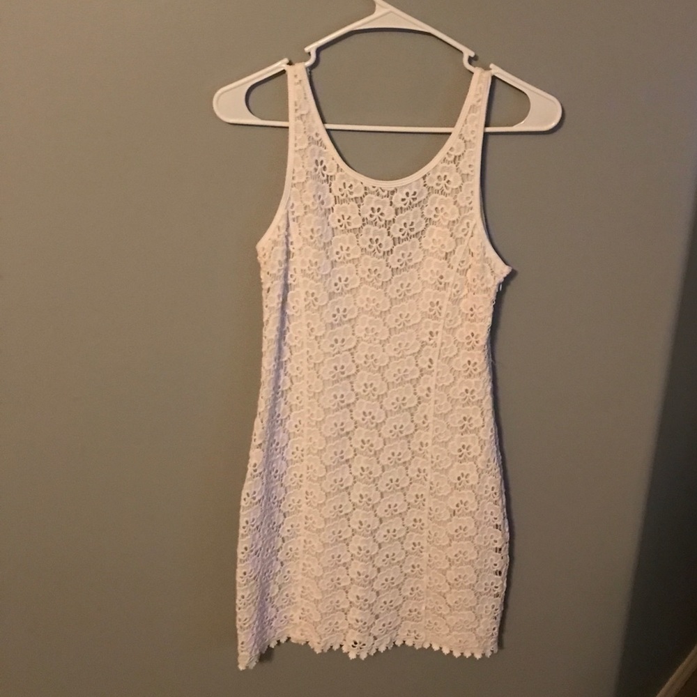 J. Lo white crochet dress size 0