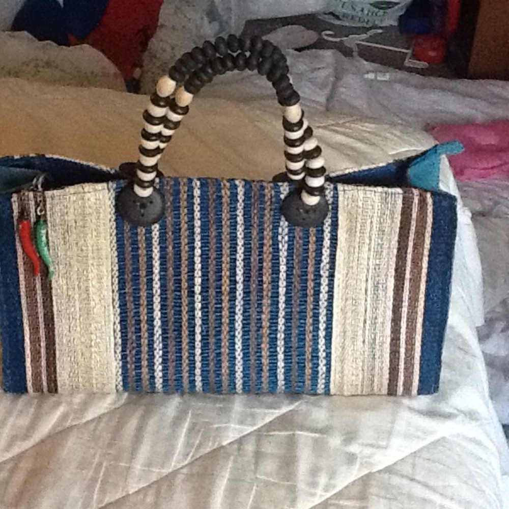 Blue straw native bag