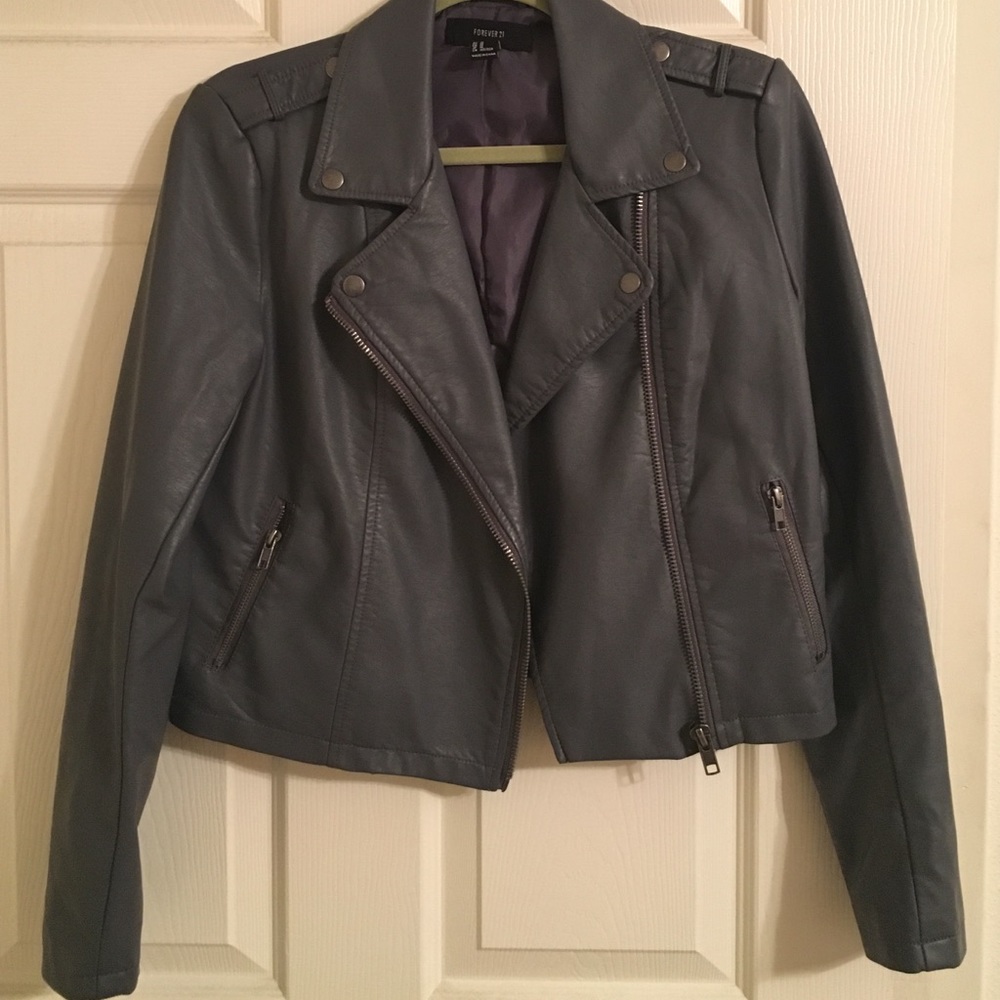 Forever 21 grey pleather jacket