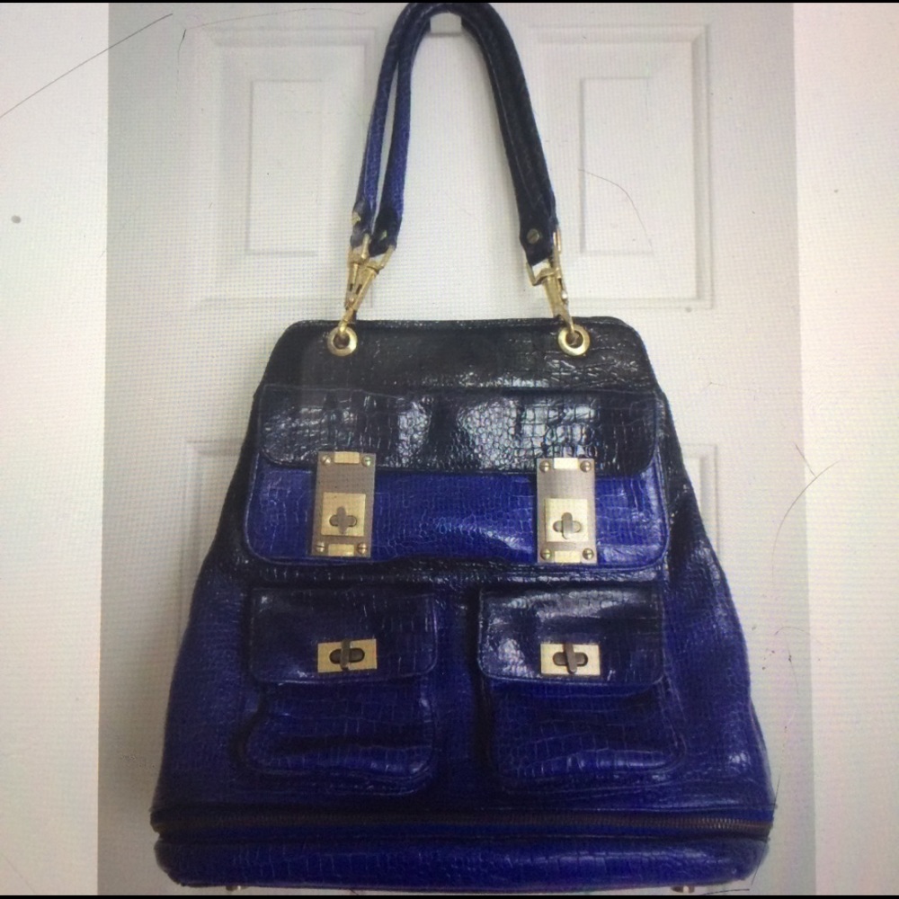 Alexis Hudson Aspen Tote Dark Blue/Black Purse