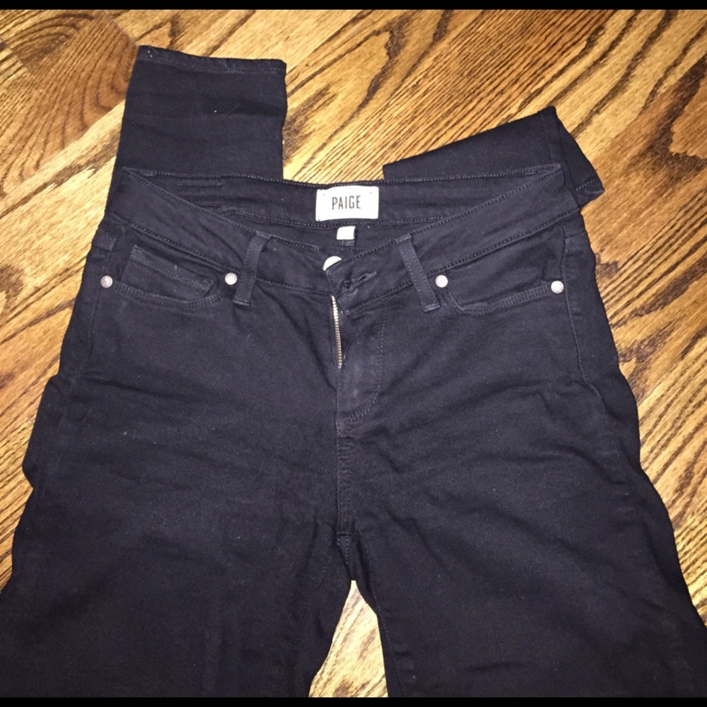 Paige skinny black jeans size 27