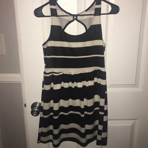 Black and white striped dress