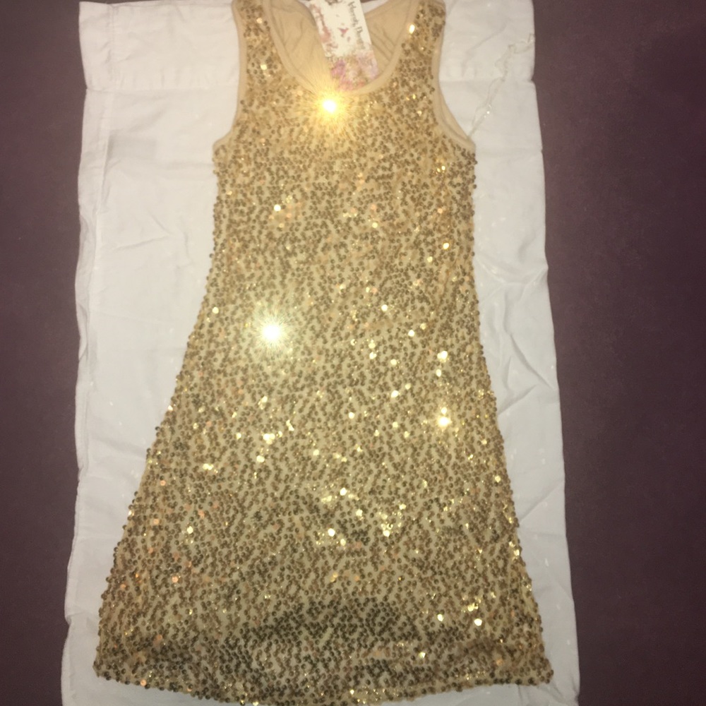 Gold sequin dress