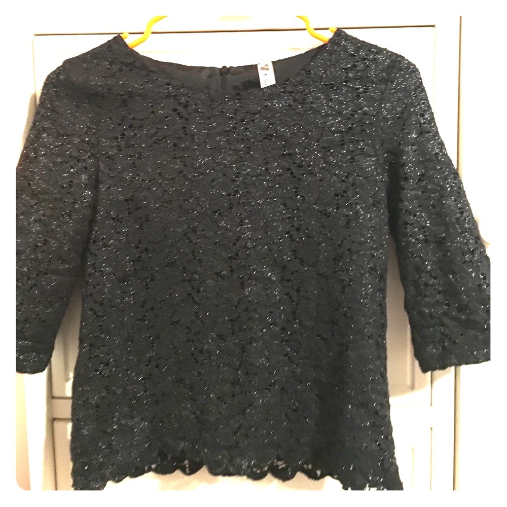 Black and silver sparkly top