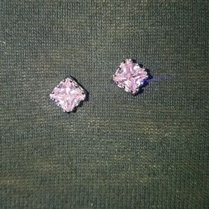 NEW- Pink CZ 18kP Earrings