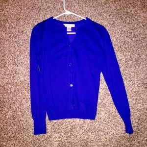 Cardigan sweater solid blue