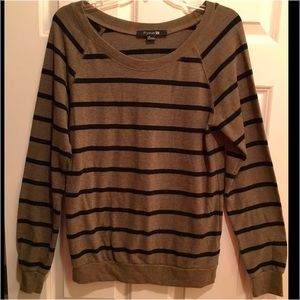 Green and Black Striped Sweater