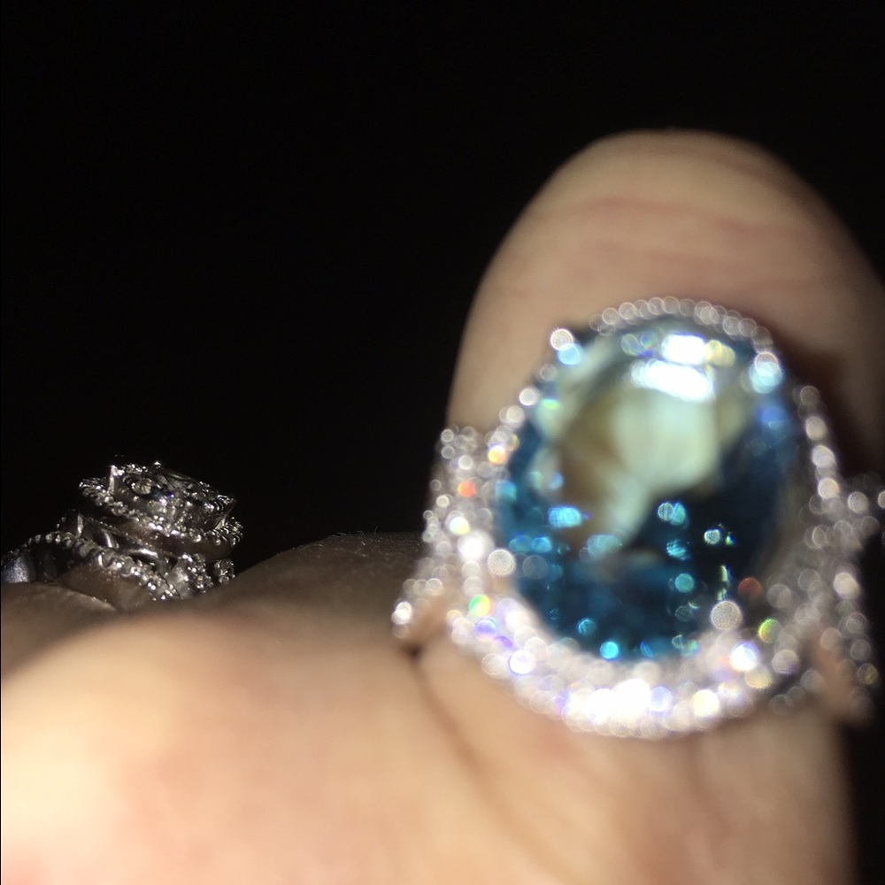 SS blue topaz ring