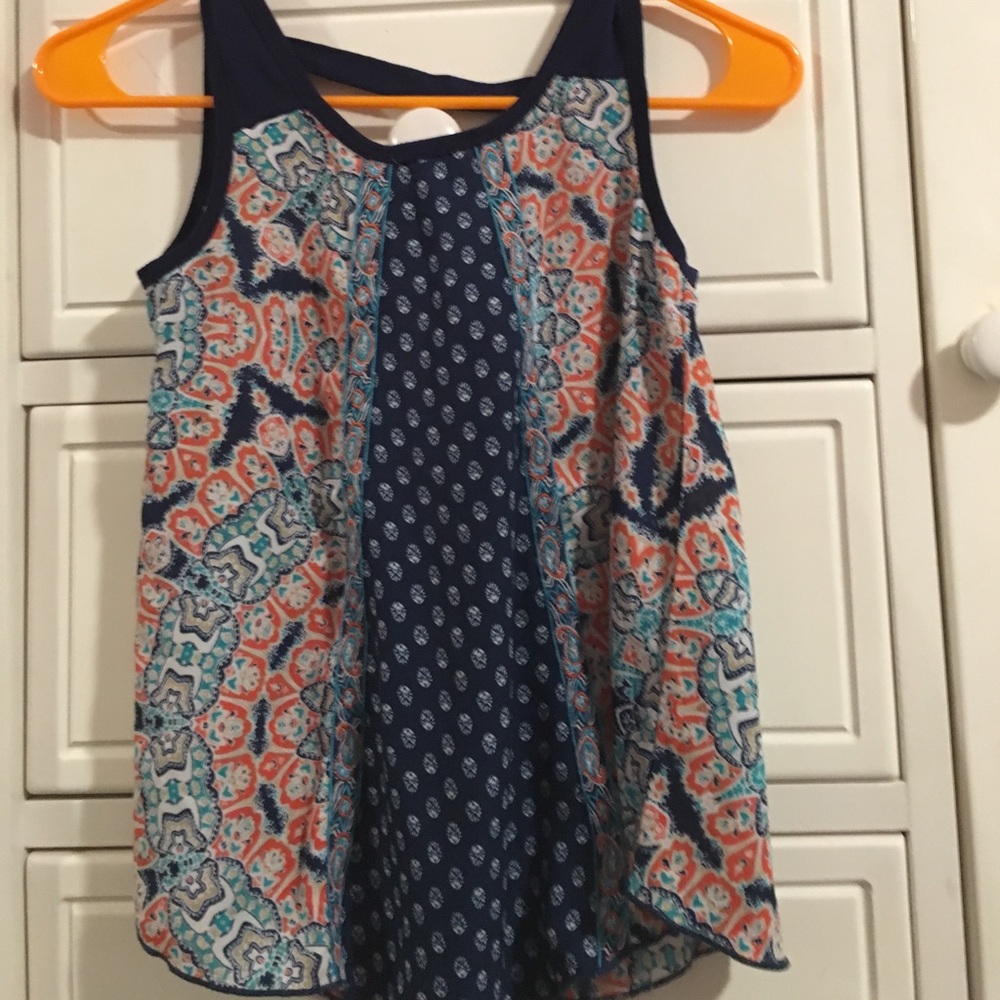 Light blue coral and navy paisley shirt