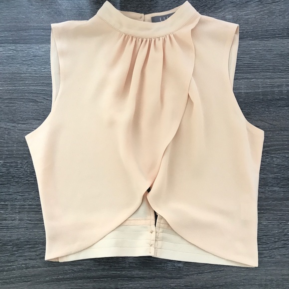 Peach Front Wrap Crop Top - Picture 3 of 6