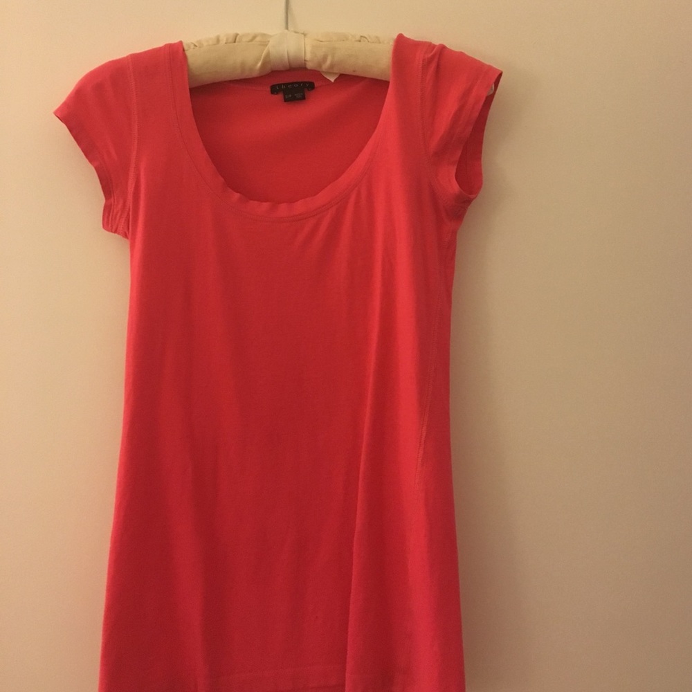Theory hot pink shirt sleeve top!