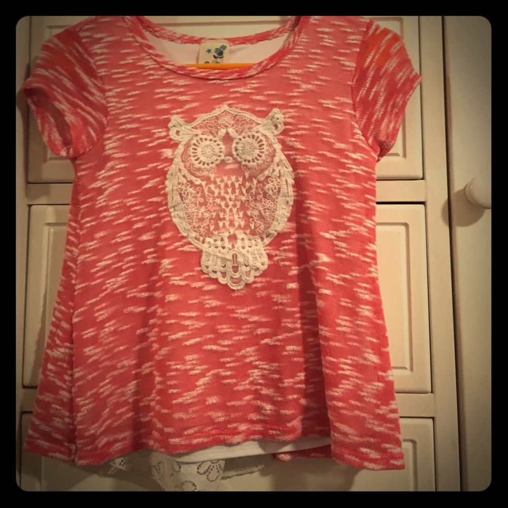 Lace coral I will shirt 10–12 medium