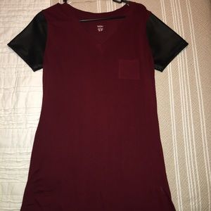 Mossimo leather sleeve shirt