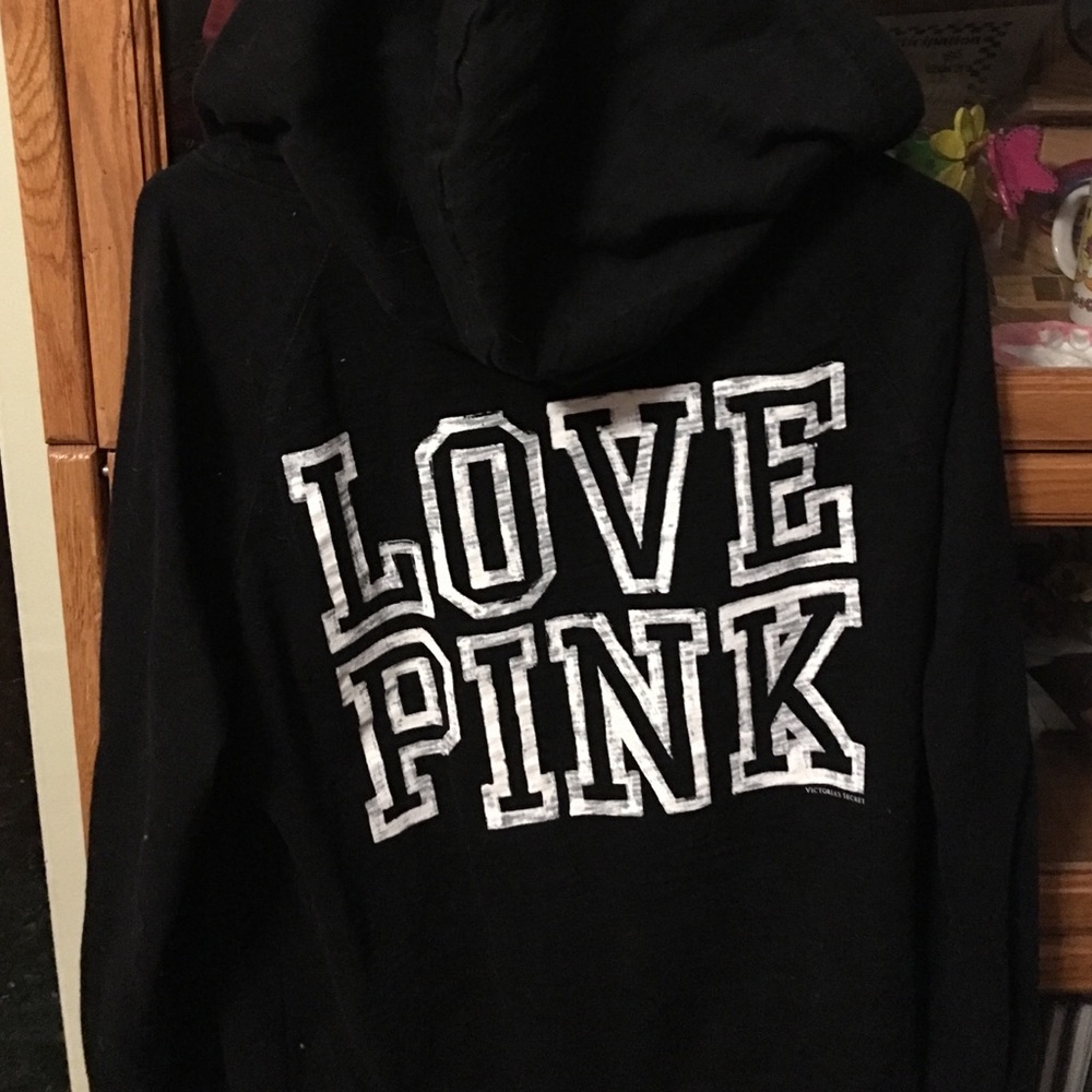 Victoria's Secret Pink black zip up size medium