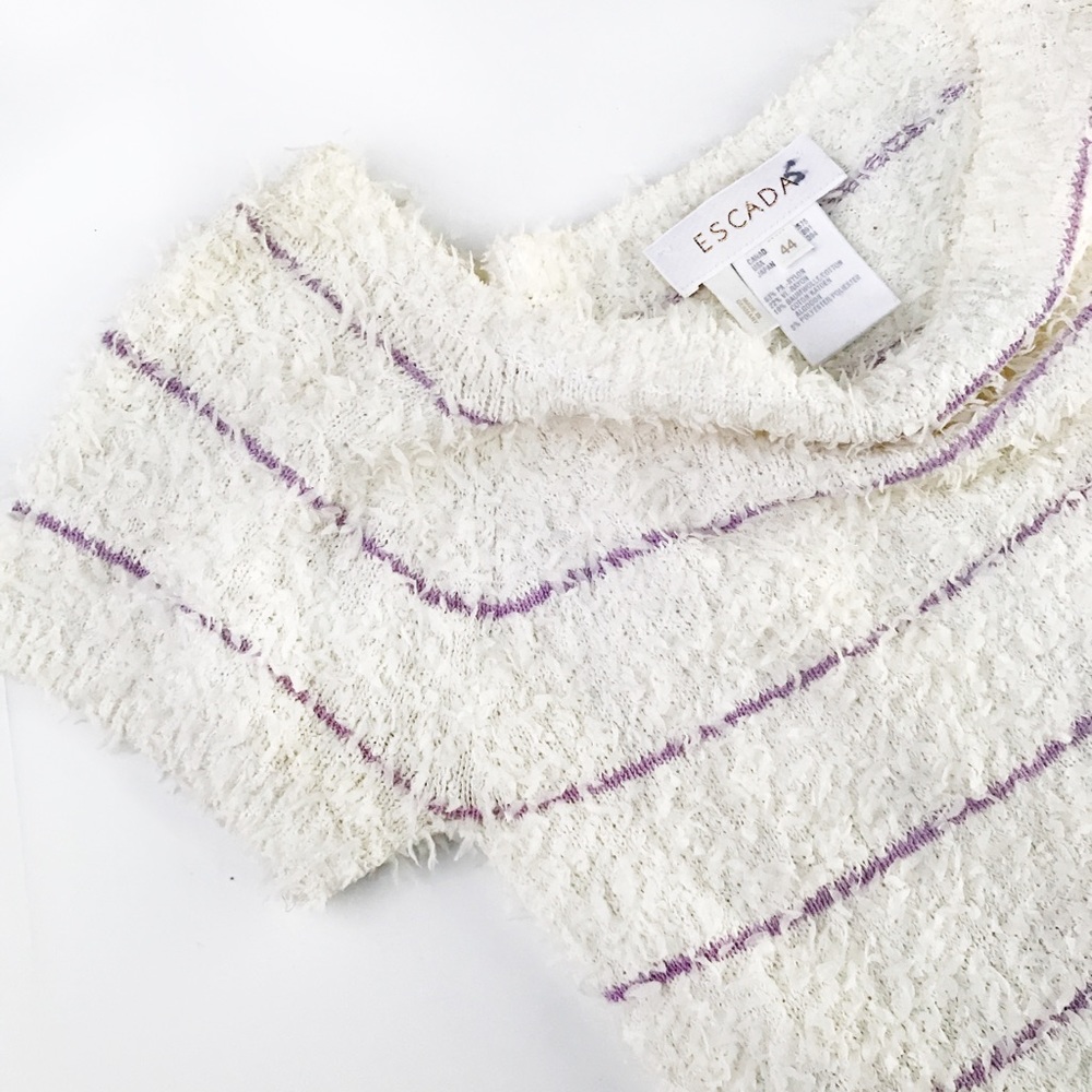 Escada fuzzy striped top