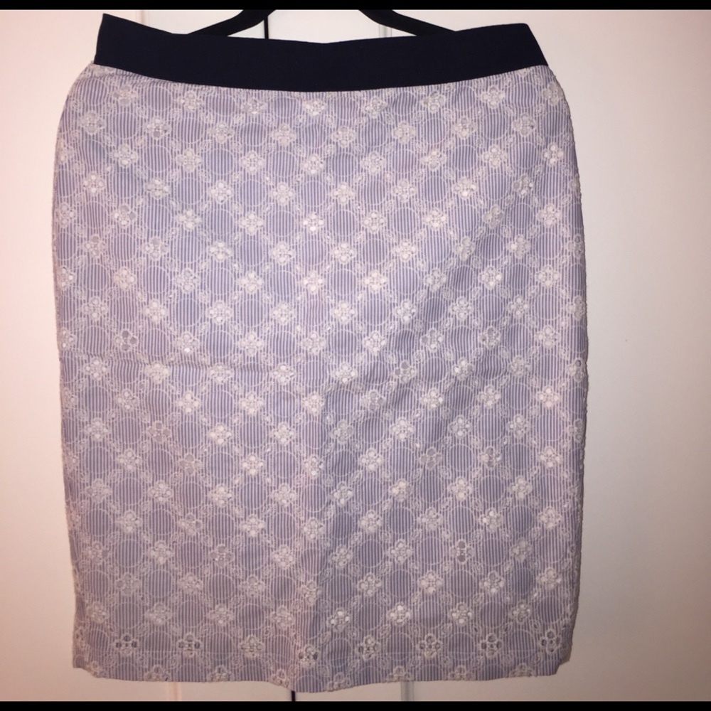 Ann Taylor eyelet elastic waisted skirt