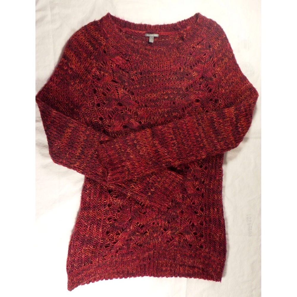 Charlotte Russe Womens Red Orange Knit Sweater