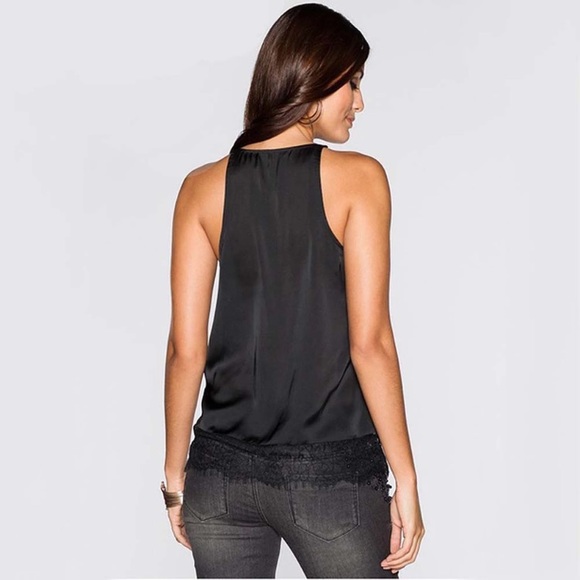 2 Ivory Md 1 L Blk Thin strap lacy satiny camisole - Picture 5 of 5