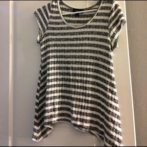 Gray And White Striped Shirt