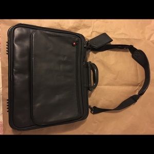 Black IBM Thinkpad Leather carrying Laptop Case