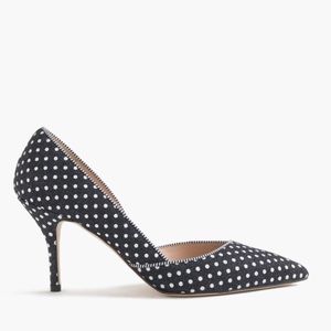 Colette d'Orsay pumps in polka-dot denim