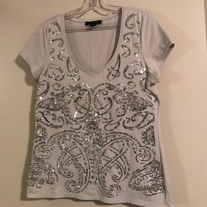 Silver sequins White House Black Market Top