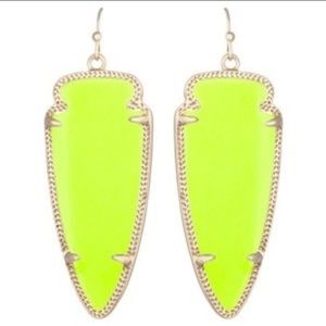 Neon Yellow Skylar Gold Drop Earrings