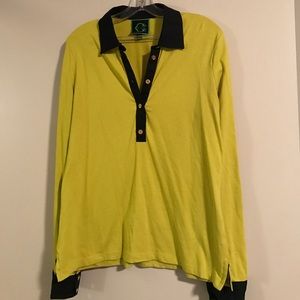 Green and Navy C Wonder button down polo