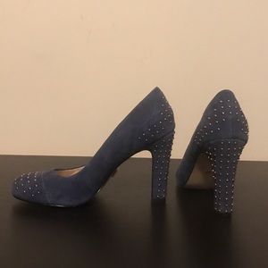 Studded Blue Suede Anne Klein Heels