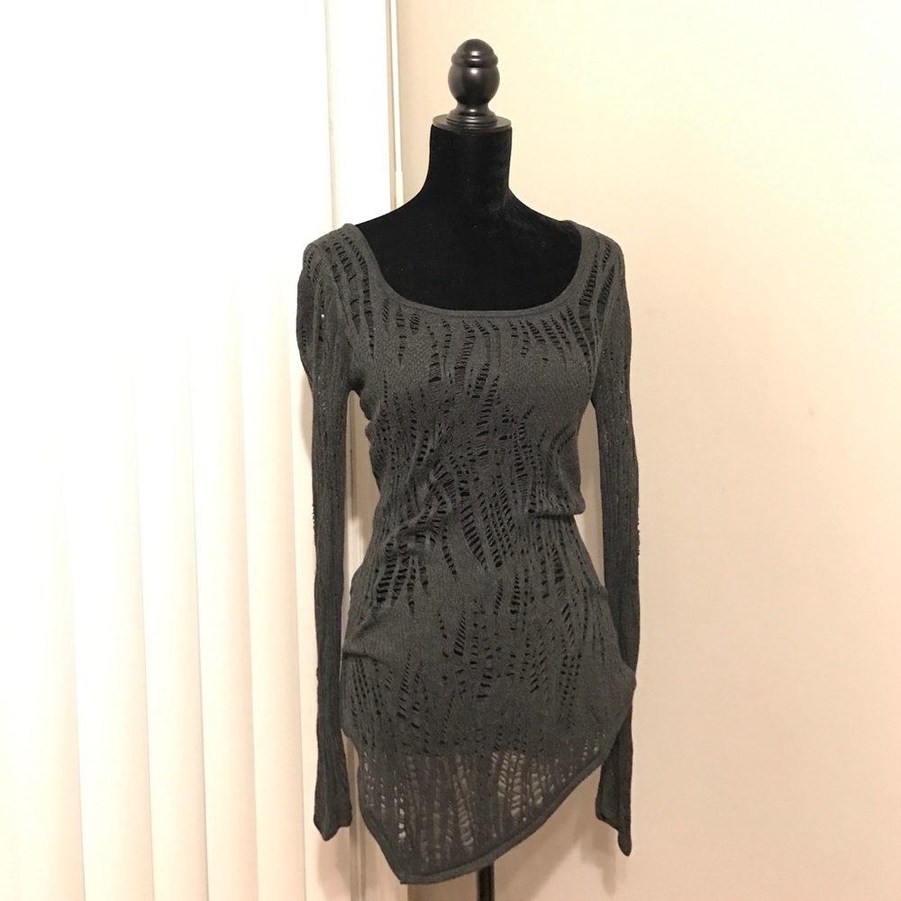 Long Sleeve Open Knit Top