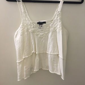 White soft crochet crop top