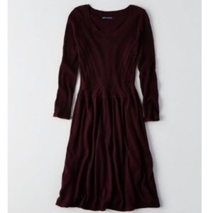 Purple Fit and Flare Sweater Dress