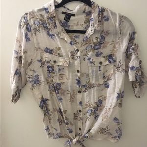 Floral tie top