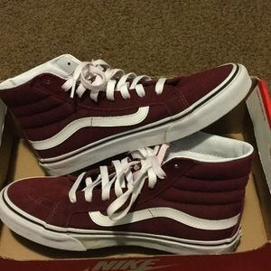 Burgundy Sk8 Hi Vans