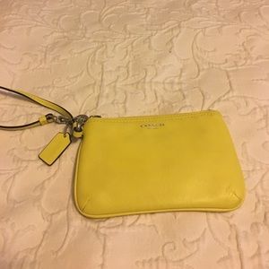Coach yellow wristlet