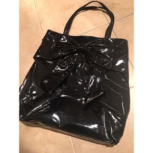 Black pleather tote