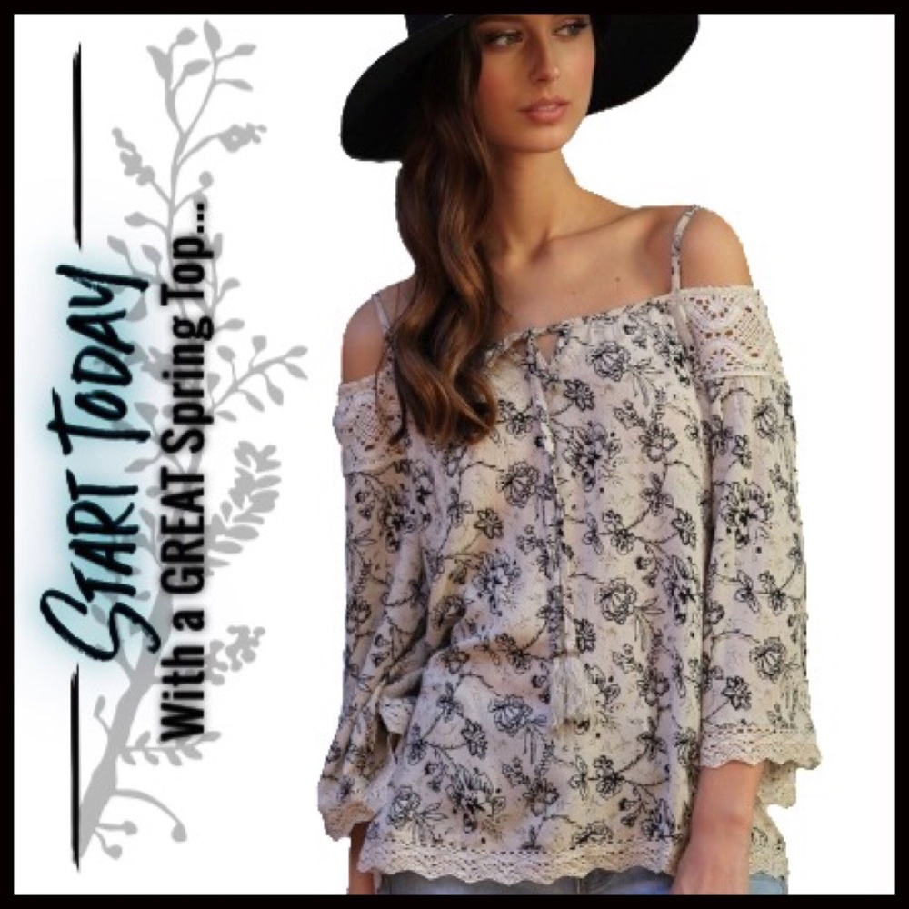 Sweet Boho Florals Cold Shoulder - Picture 1 of 2
