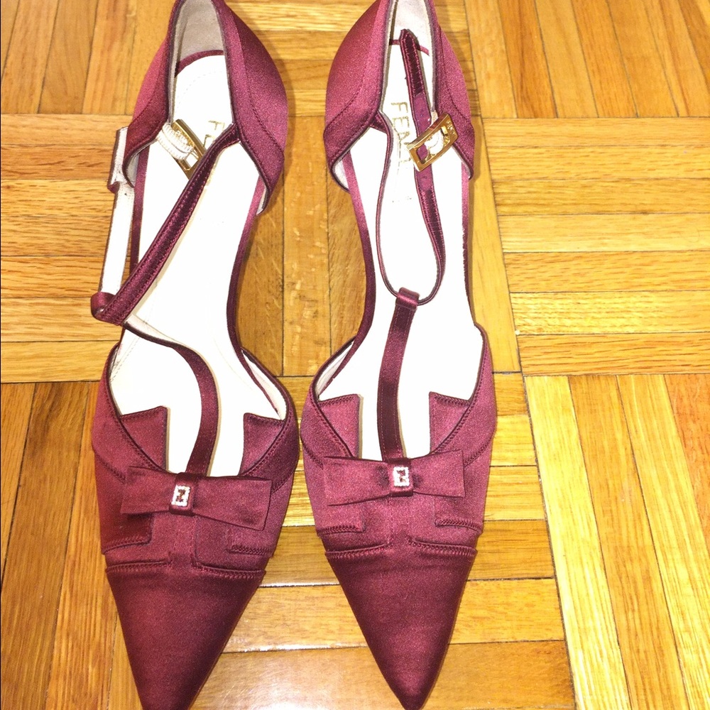 Burgundy Fendi Shoes