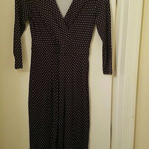 Romantic V-neck dot knit dress
