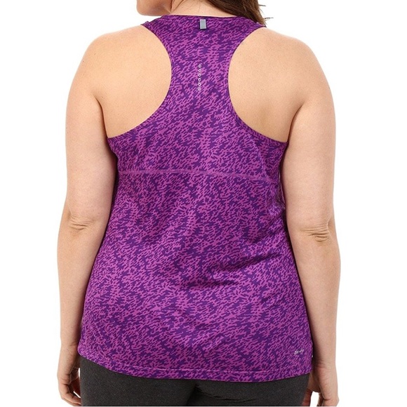 Nike purple print active running tank top - Picture 3 of 4