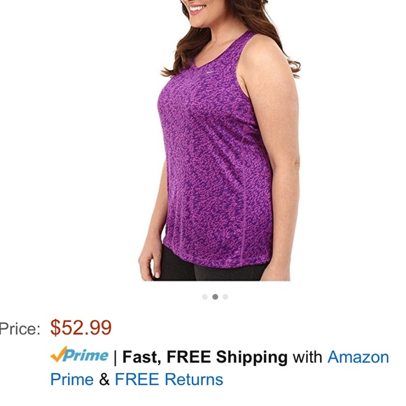 Nike purple print active running tank top - Picture 4 of 4